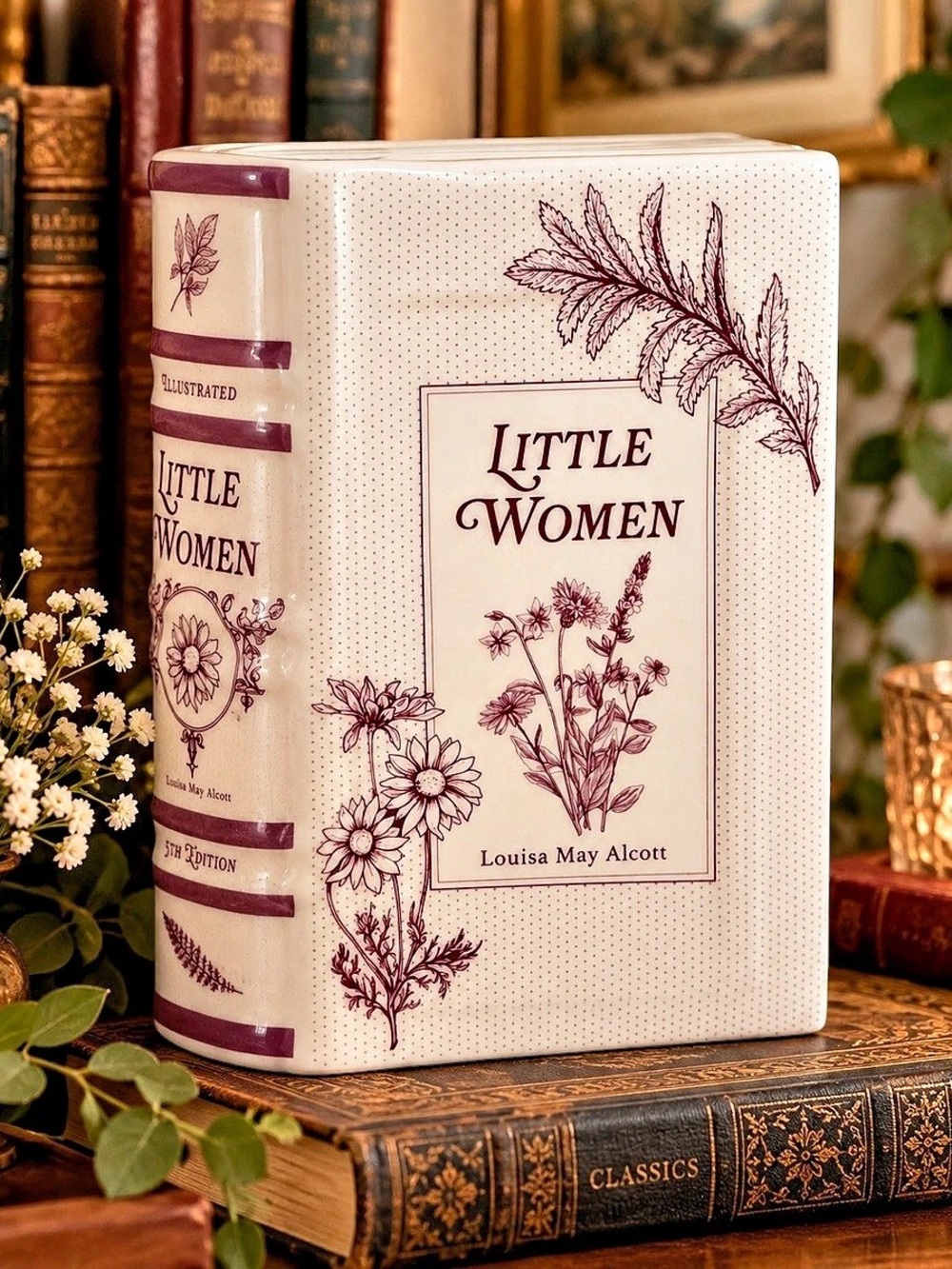 Little Women Louisa May Alcott Ceramic Decorative Book Literary Shelf Decor